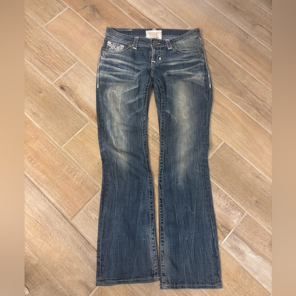 Big Star Women's Distressed Blue Flare Jeans